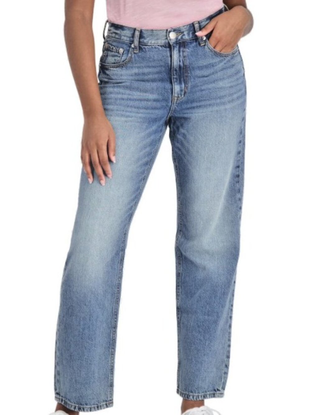 Aeropostale Women's Relaxed High Rise Baggy Jeans-Medium Wash-Size 14-NWT